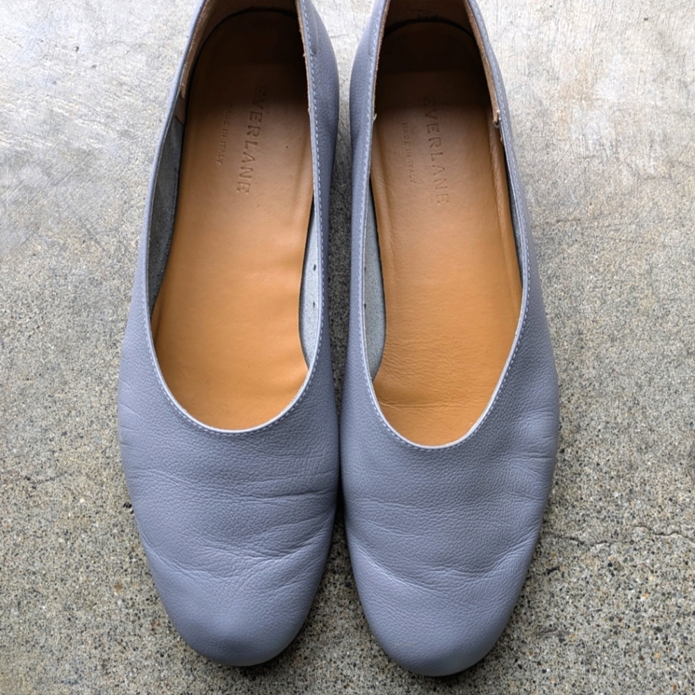 Everlane Day Glove Leather Flats Gray